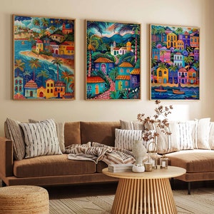 Conjunto de 3 impresiones de viajes de Maracaibo, carteles de Maracaibo, impresiones de viajes de Venezuela, arte sudamericano, arte tropical, decoración botánica