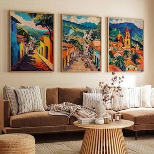 Set of 3 Guatemala City Travel Prints, Guatemala Posters, Guatemala Travel Prints, South American Art, Tropical Art, Botanical Decor