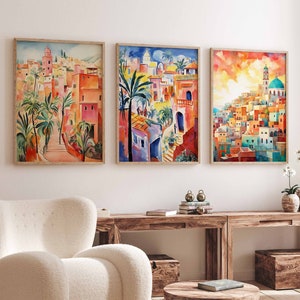 Set of 3 Algeria Posters, Vintage Algerian Aesthetic Prints, Algerian Travel Art, Floral Wall Art, Islamic Art Poster, North African Decor