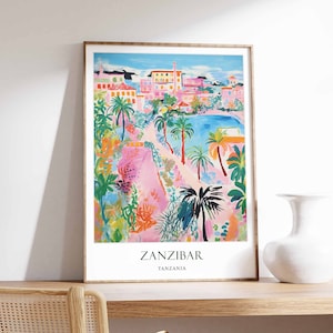 Zanzibar Poster, Tanzania Poster, Beach Poster, African Poster, Coastal Decor, Tropical Poster, Zanzibar Travel Print, Zanzibar Wall Decor