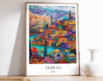 Tehran Poster, Iran Poster, Persian Poster, Middle Eastern Poster, Islamic Poster, Bazaar Poster, Persian Travel Art, Islamic Art Poster