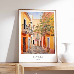Seville Poster, Spain Poster, Andalusia Poster, Flamenco Poster, Spanish Architecture Poster, European Poster, Seville Travel, Seville Decor