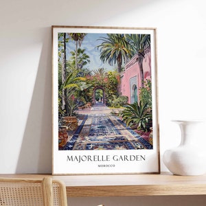 Majorelle Garden Poster, Marrakech Poster, Morocco Poster, Moroccan Poster, Majorelle Garden Travel Art, Moroccan Wall Art, Majorelle Decor