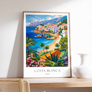 Costa Blanca Poster, Spain Poster, Beach Poster, Mediterranean Poster, Coastal Decor, European Poster, Costa Blanca Travel, Costa Blanca Art