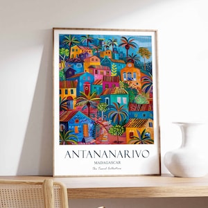 Antananarivo Poster, Madagascar Art Poster, Africa Poster, Exotic Poster, Culture Poster, Antananarivo Travel Art, Madagascar Travel Print