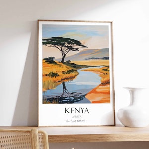 Kenya Poster, Wildlife Poster, Africa Poster, African Print, Kenya Wall Decor, African Wall Decor, Kenya Art Print, Safari Travel Print