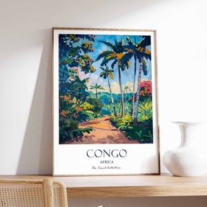 Congo Poster, Africa Poster, Jungle Poster, Rainforest Poster, Wildlife Poster, Adventure Art Poster, Congo Travel Print, Wildlife Artwork