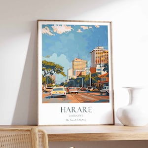 Harare Poster, Zimbabwe Poster, Africa Poster, African Print, Harare Wall Decor, African Wall Decor, Harare Artwork, Zimbabwe Travel Print