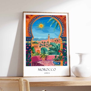 Morocco Poster, Islamic Decor, Islamic Art, Middle Eastern Art, Morocco Gift, Morocco Travel Poster, Muslim Gift, Arabic Decor