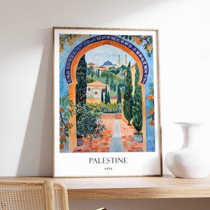 Palestine Poster, Islamic Decor, Islamic Art, Middle Eastern Art, Palestine Gift, Palestine Travel Poster, Muslim Gift, Arabic Decor
