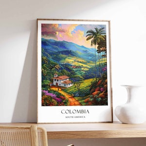 Colombia Poster, Home Decor, Travel Art, South American Wall Art, South America Travel Poster, Colombia Gift, Colombia Travel Poster