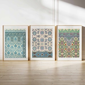 Arabic Pattern Prints, Islamic Decor, Middle Eastern Poster Set, Islamic Wall Art, Arabic Posters, Mughal Art, Muslim Gift, Pattern Art