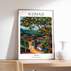Kumasi poster, Ghana poster, Africa Poster, African Print, Kumasi Wall Decor, African Decor, Kumasi Art Print, Travel Art, Ghana Art Print
