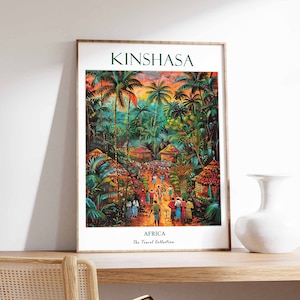 Kinshasa Poster, Congo Poster, Africa Poster, African Print, Kinshasa Wall Decor, African Decor, Kinshasa Art Print, Congo Print, Congo Art