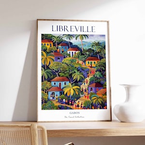 Libreville Poster, Gabon Poster, Africa Poster, African Print, Gabon Wall Decor, Libreville Art Print, Libreville Travel Art, Beach Poster