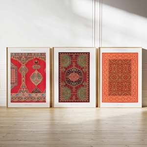 Arabic Pattern Prints, Islamic Decor, Middle Eastern Poster Set, Islamic Wall Art, Arabic Posters, Mughal Art, Muslim Gift, Pattern Art