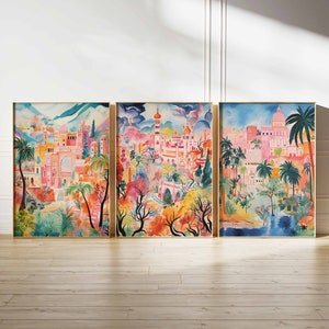 Conjunto de 3 pósteres de Pakistán, impresiones vintage de arte callejero pakistaní, arte islámico, póster de arte popular, arte árabe indio, regalo musulmán, impresión de pared