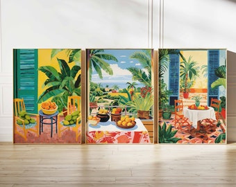 Set of 3 Jamaica Travel Posters, Vintage Caribbean Print, Tropical Print, Jamaican Wall Art, Travel Print, Jamaican Decor, Islands Art