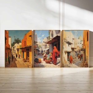 Conjunto de 3 pósteres de Pakistán, impresiones vintage de arte callejero pakistaní, arte islámico, póster de arte popular, arte árabe indio, regalo musulmán, impresión de pared