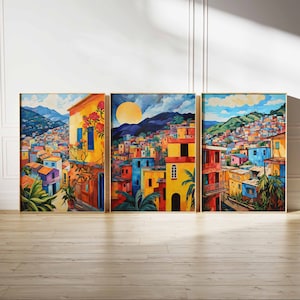 Set of 3 Honduras Posters, Honduran Vintage Floral Prints, Indigenous art, South American Travel Poster, Latin America Wall Decor, Latin Art