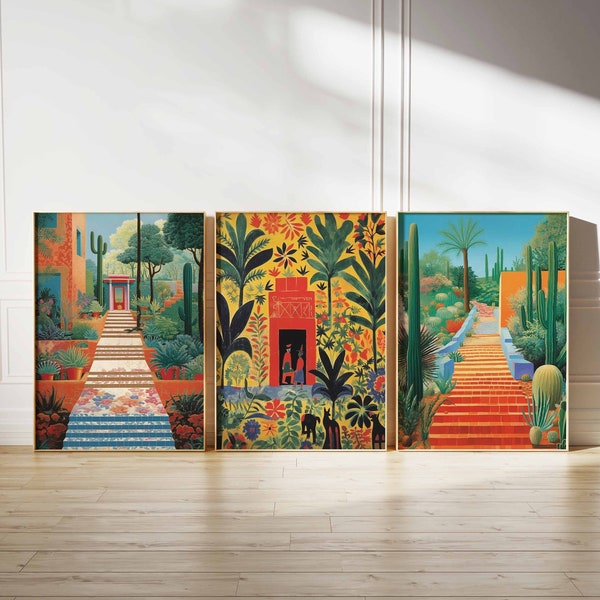 Set of 3 Mexican Poster Set, Vintage Mexican Floral Prints, Indigenous art, Folk Art Poster, Aztec Wall Art, Latin Poster, A1/A2/A3/A4