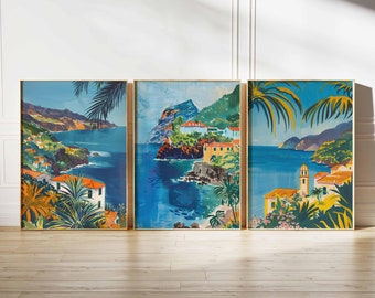 Set of 3 Madeira Poster, Portugal Poster, Island Poster, Nature Poster, Landscape Print, Beach Poster, Madeira Travel Print, Madeira Artwork