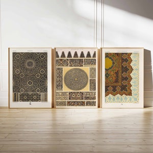 Arabic Pattern Prints, Islamic Decor, Middle Eastern Poster Set, Islamic Wall Art, Arabic Posters, Mughal Art, Muslim Gift, Pattern Art