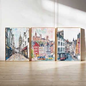 Set of 3 Aberdeen Poster, Scotland Poster, UK Travel Poster, Scottish Poster, Aberdeen Travel Print, Aberdeen Wall Art, Scotland Travel Art