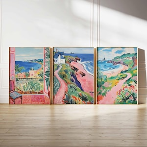 Juego de 3 pósteres de Bude, póster de Cornualles, póster de playa, decoración costera, póster del océano, póster del Reino Unido, póster británico, impresión de viaje de Bude, impresión de Bude