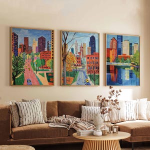 Set of 3 Columbus Ohio Posters, Travel Posters Set, Columbus Prints, Ohio Wall Art, Columbus City Decor, Columbus Skyline Print