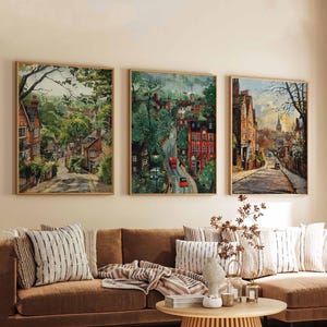 Set of 3 Highgate Posters, London Travel Prints, Highgate Wall Art Set, UK City Poster Decor, Scenic Print Set for Home or Gift