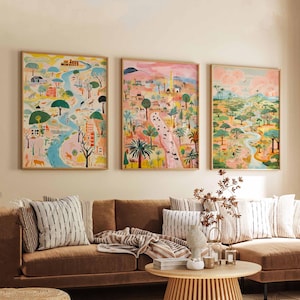 Set of 3 Africa Posters, Africa Prints, Travel Wall Art Set, African Travel Posters, African Prints Set, Africa Wall Art Decor
