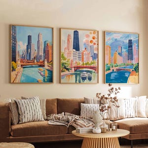 Set of 3 Charlotte North Carolina Posters, Travel Posters Set, Charlotte Prints, North Carolina Wall Art, Charlotte City Decor