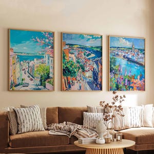 Set of 3 Waterford Posters, Ireland Travel Prints, Coastal City Wall Art Sets, Historic Town Poster Prints, Home Decor Gift