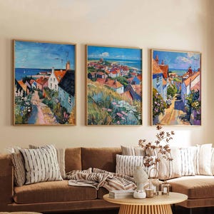 Set of 3 Aldeburgh Posters, UK Seaside Prints, Suffolk Wall Art Sets, Coastal Town Poster Prints, Beach Decor Gift