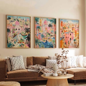 Set of 3 Baghdad Posters, Baghdad Prints, Travel Wall Art Set, Baghdad City Posters, Iraq Travel Prints, Baghdad Decor