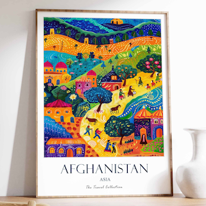 Impresión de viaje de Afganistán, cartel de arte afgano vintage, impresión de Kabul, decoración islámica, regalo para musulmanes, arte de la pared islámica, decoración afgana