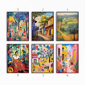 Paraguay Poster Set, Latin American Travel Prints, Floral Art, Paraguayan Decor, Folk Art Poster, Gallery Wall, Travel Gift, A1/A2/A3/A4