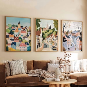 Set of 3 Eltham Posters, London UK Travel Prints, Eltham Wall Art Set, Modern City Poster Prints, Home Decor Gift for London Lovers