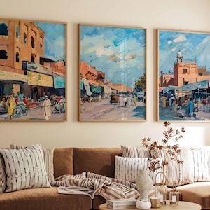 Set of 3 Faisalabad Posters, Pakistan Travel Prints, Faisalabad Travel Art, Islamic Wall Art, Islamic Travel Posters, Muslim Travel Print