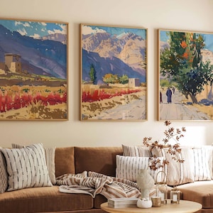 Set of 3 Afghanistan Travel Prints, Afghanistan Travel Posters, Afghan Gift, Islamic Decor, Traditonal Islamic Art, Muslim Gift, Islamic Art
