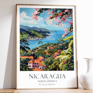 Nicaragua Print, Nicaragua Travel Poster, North America Travel Poster, Tropical Decor, North American Wall Art, Nicaragua Gift