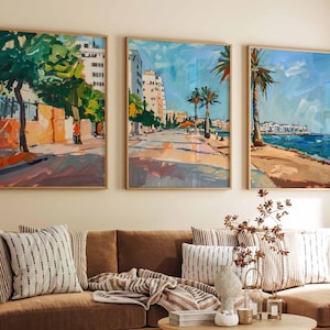 Set of 3 Tel Aviv Posters, Israel Travel Prints, Tel Aviv Travel Prints, Jewish Wall Art, Middle East Poster, A1/A2/A3/A4