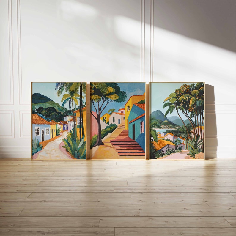 Set of 3 Brazil Poster, South America Poster, Rio De Janeiro Poster