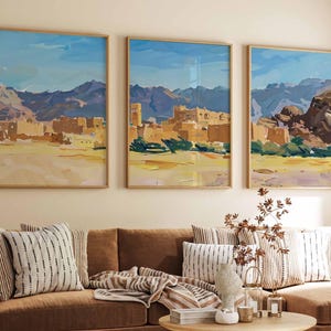 Set of 3 Yemen Posters, Yemen Travel Prints, Yemen Wall Art Set, Vintage Yemen Posters, Middle Eastern Decor Prints, Sanaa Poster Set