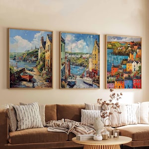Set of 3 Kinsale Posters, Ireland Travel Prints, Coastal Wall Art Set, Harbour Poster Prints, Irish Seaside Decor Gift Set