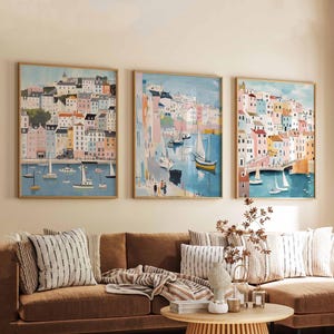 Set of 3 Brixham Posters, Devon Wall Art, UK Travel Prints, Brixham Harbour Poster Set, Coastal Decor, Fishing Village Gift