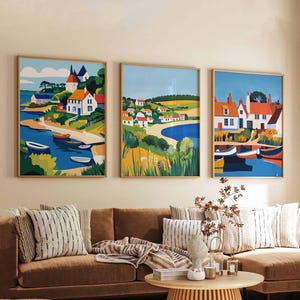 Set of 3 East Sussex Posters, England Travel Prints, East Sussex Wall Art Set, Coastal Landscape Posters, Countryside Decor Prints