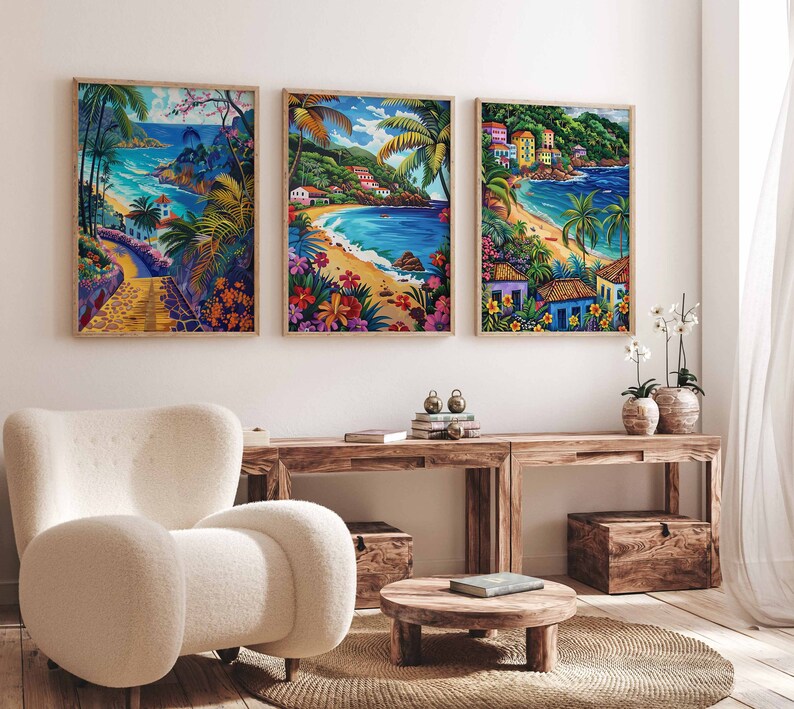 Set of 3 Puerto Rico Posters, Puerto Rico Travel Prints, Puerto Rico