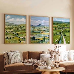 Set of 3 Lancashire Posters, England Travel Prints, Lancashire Wall Art Set, Countryside and Coastal Posters, Nature Decor Prints